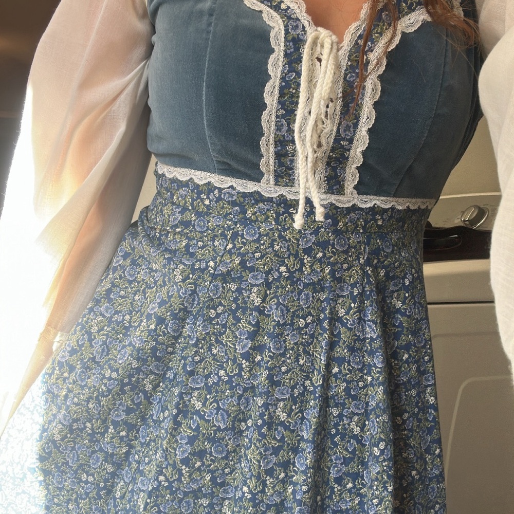 1970's Gunne Sax by Jessica McClintock Maxi Hippie Prairie Dress - Picture 4 of 13